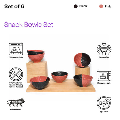 Snack Bowls Sets | Half-Half Colour tone | 350 ml