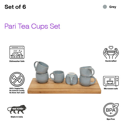 Tea Cups Set of 6 | 180 ml
