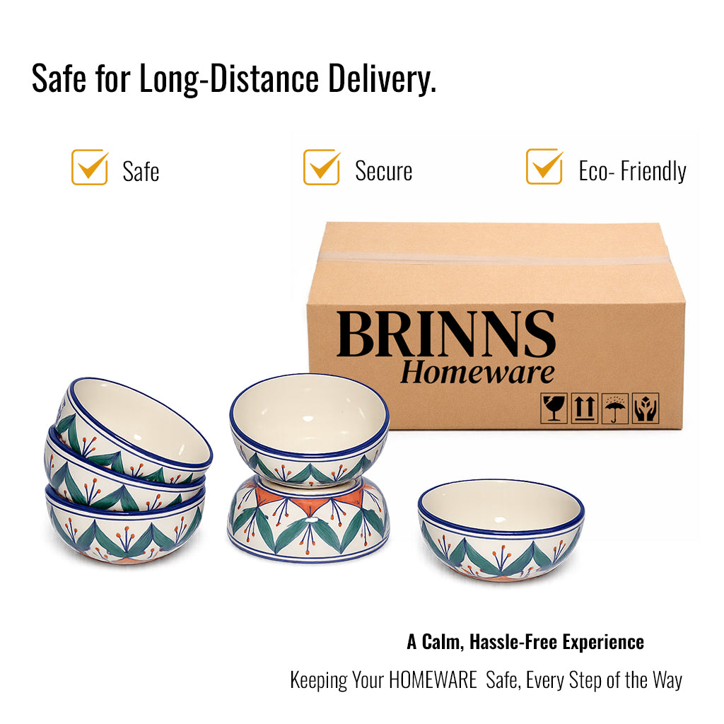 Dinner Bowls Set of 6 | Multicolor Print | 220 ml
