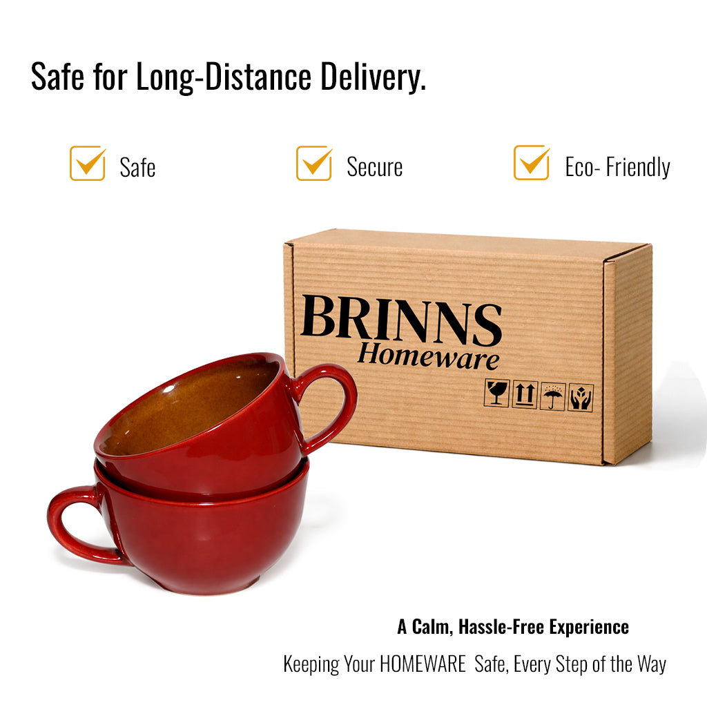 Soup Bowls with Handle Set of 2 |400 ml