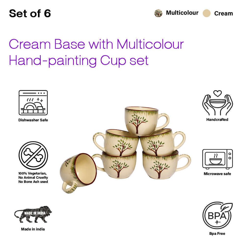 Tea Cups Set of 6 | 200 ml