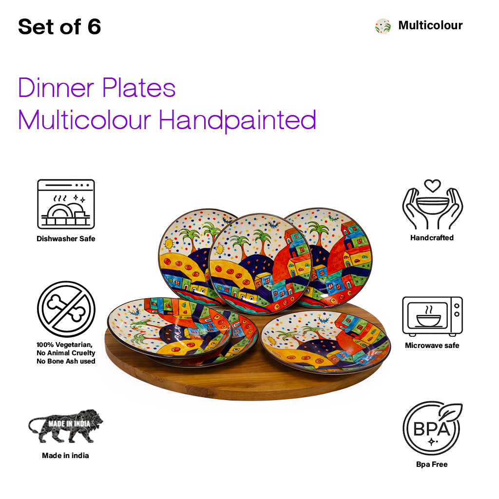 Dinner Serving Plate Set | Multicolour