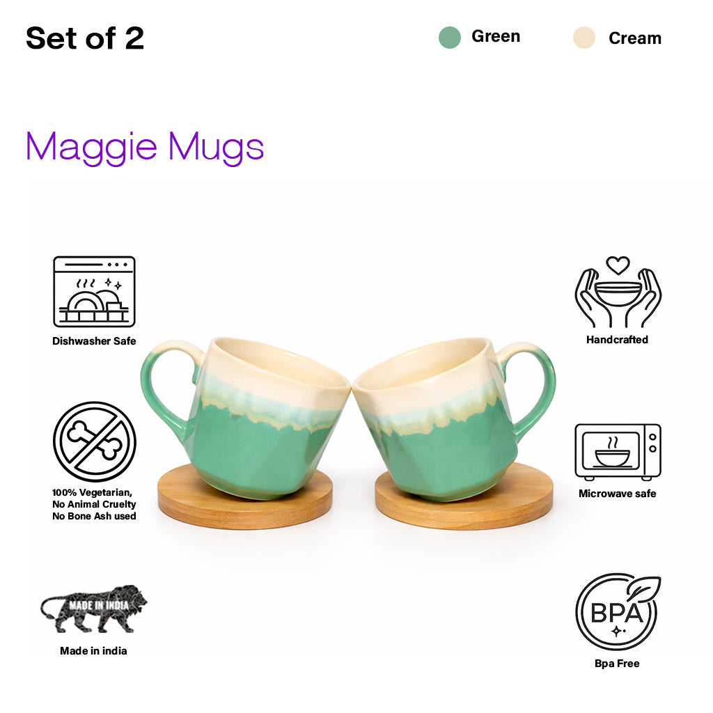 Maggie Mugs Set  of 2 |Dual Colour | 500 ml
