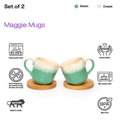Maggie Mugs Set  of 2 |Dual Colour | 500 ml