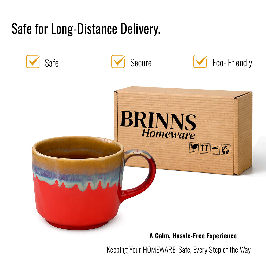 Maggie Mugs Set of 2 | Red - Golden | 500 ml