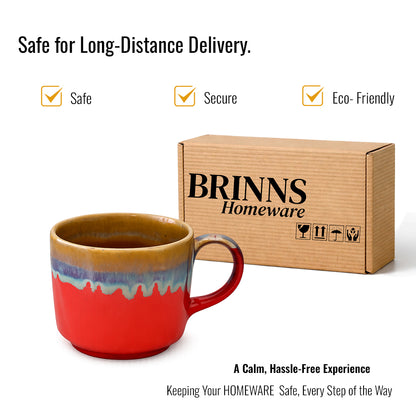 Maggie Mugs Set of 2 | Red - Golden | 500 ml