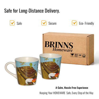 Coffee, Milk Mugs Set of 2 | Multicolor | 300 ml.