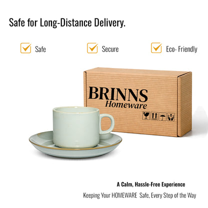 Coffee Mug Saucer Set | Blue | 220 ml