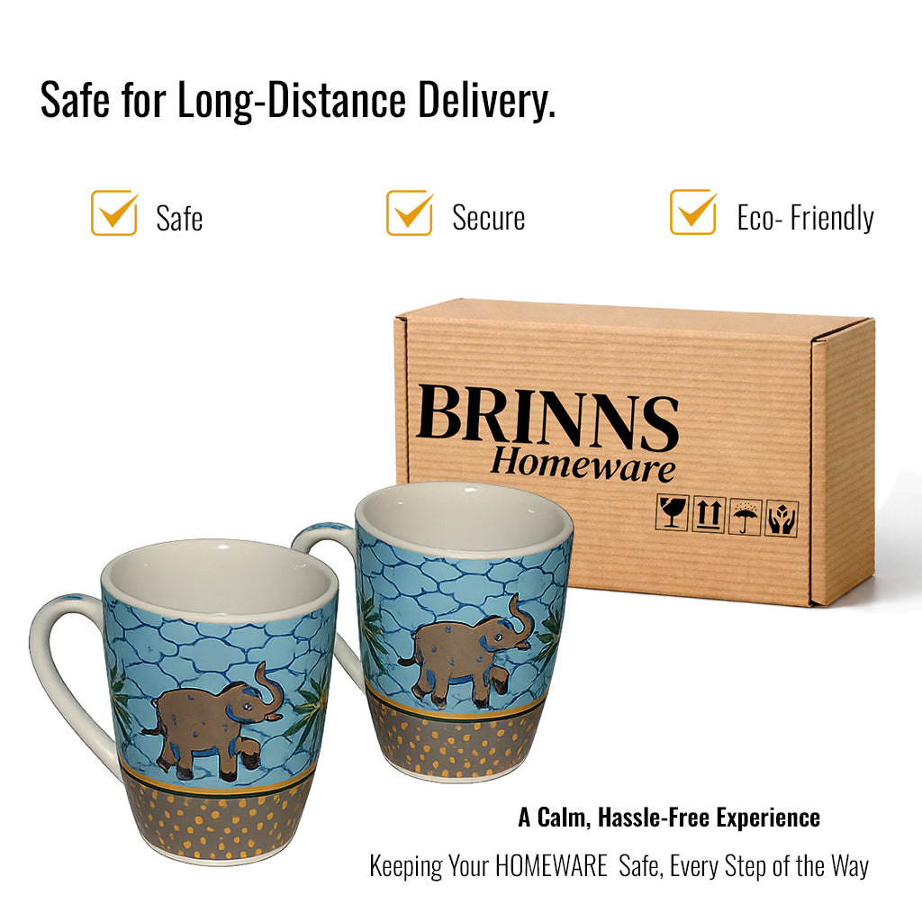 Milk Coffee Mugs Set of 2 | Multicolor | 300 ml