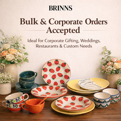 BRINNS Porcelain Soup Bowls Set | Red - Brown, 400  Set of  2 Soup Bowl with Handle | Glossy | Microwave and Dishwasher Safe | Perfect for Gifting, Home & Office Use