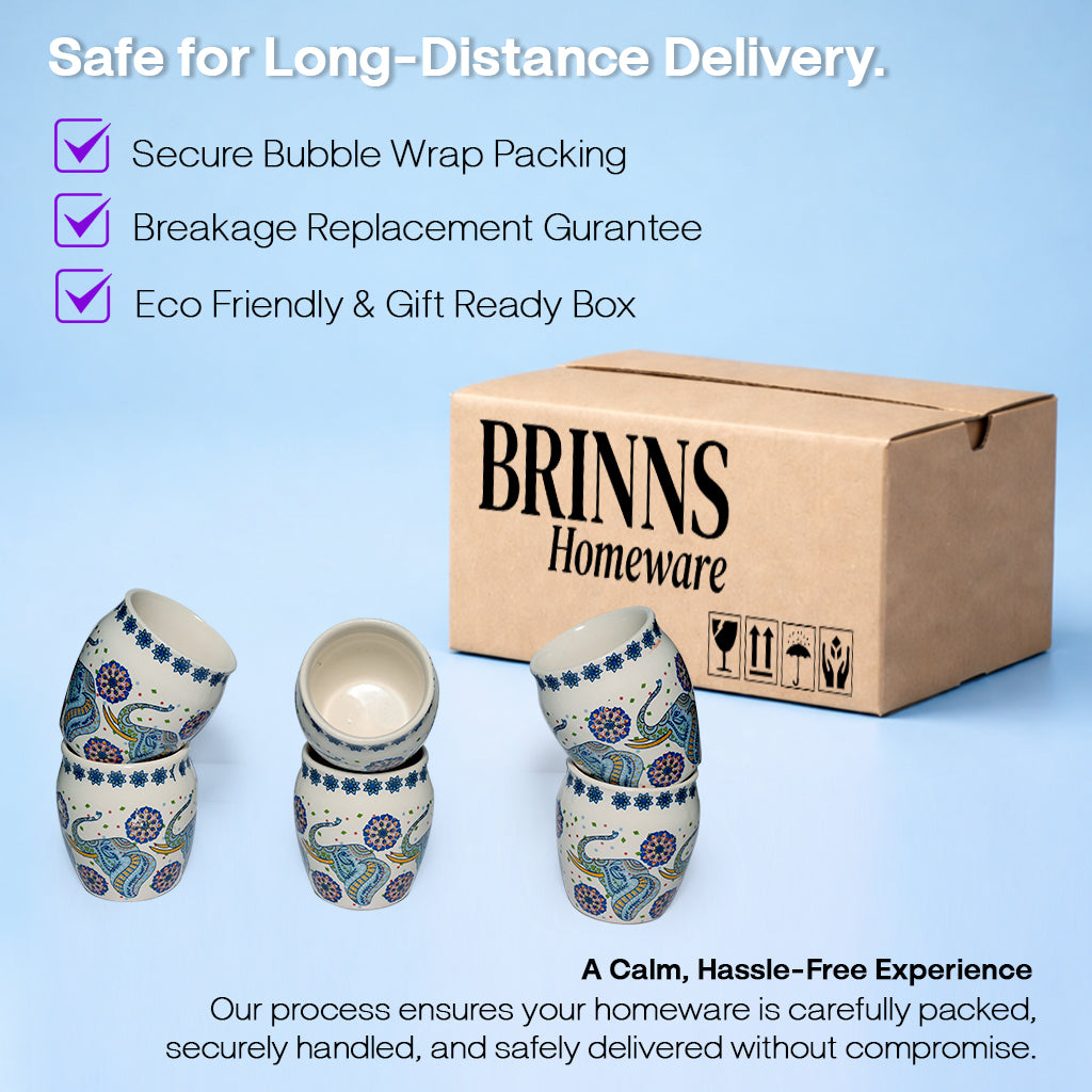 Ceramic Tea Kullads Set of 6 | 180 ml