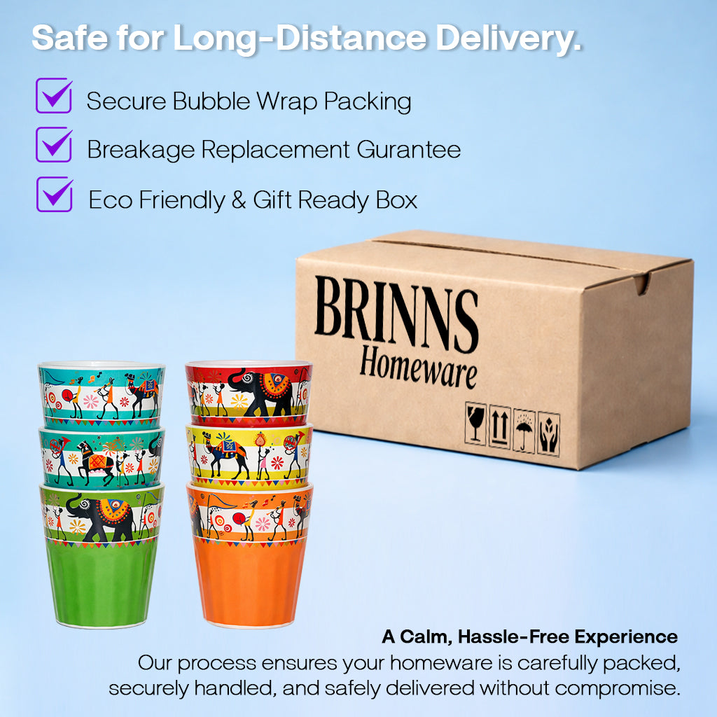 Ceramic Tea Glass Set of 6 | 180 ml