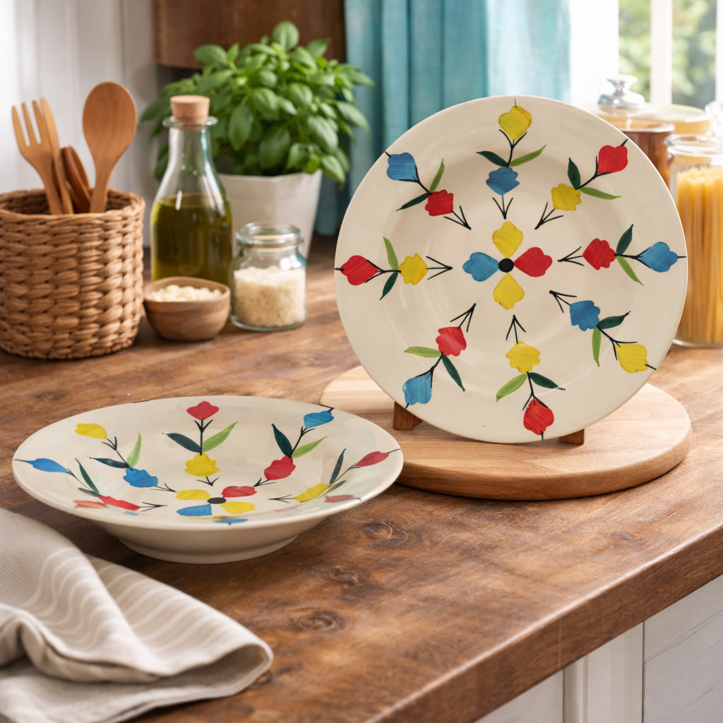 Pasta Plate Set of 2| Multicolour | 450 ml each