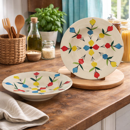 Pasta Plate Set of 2| Multicolour | 450 ml each