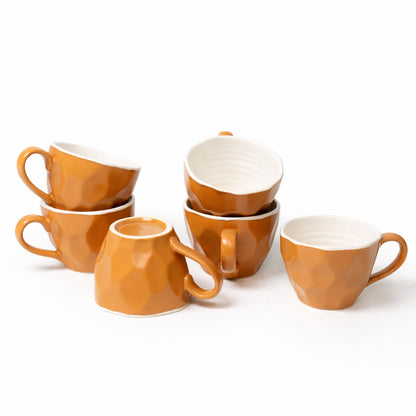 Coffee Mugs Set of 6 | Multicolour | 220ml