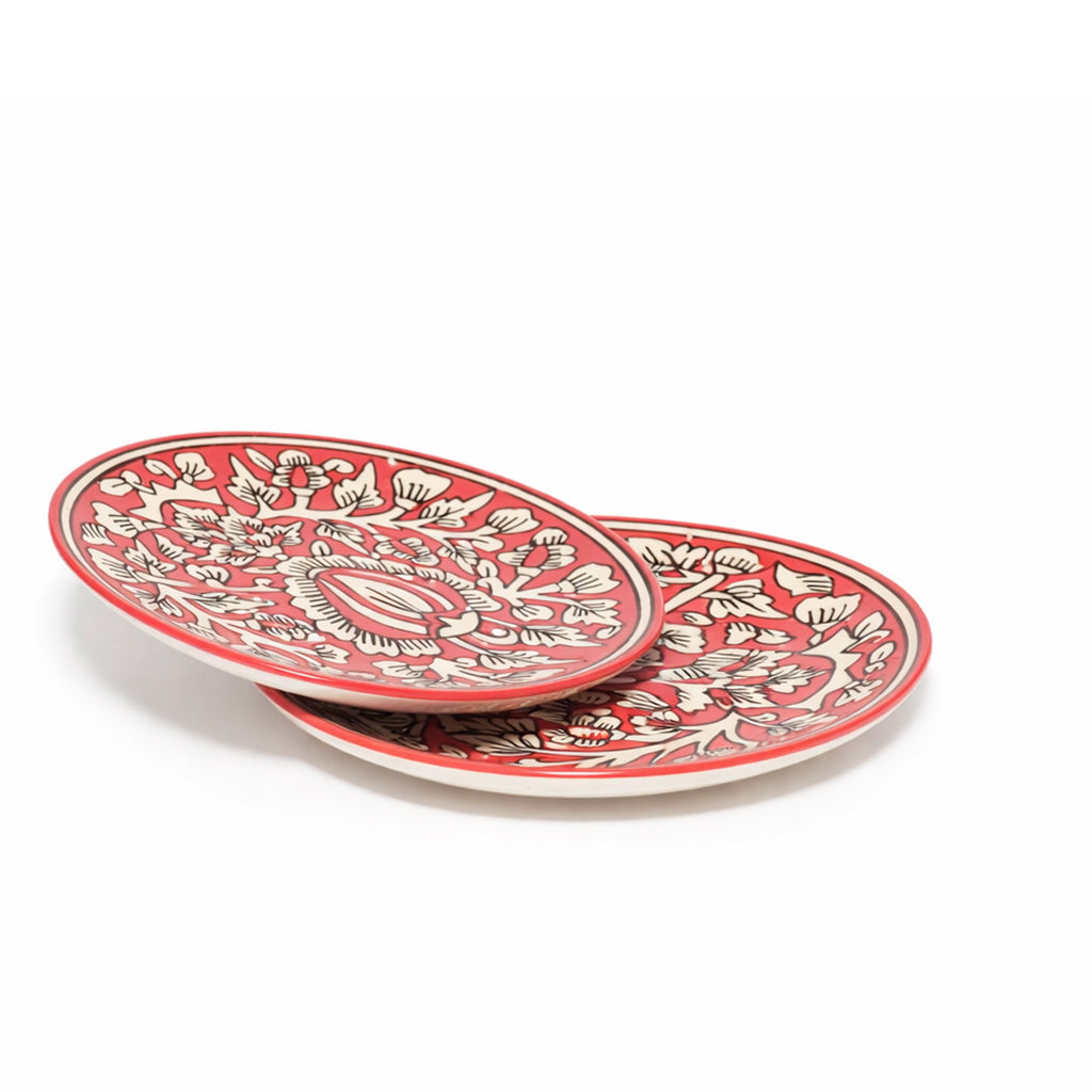 Quarter Serving Plate Set of 2 | Multicolour