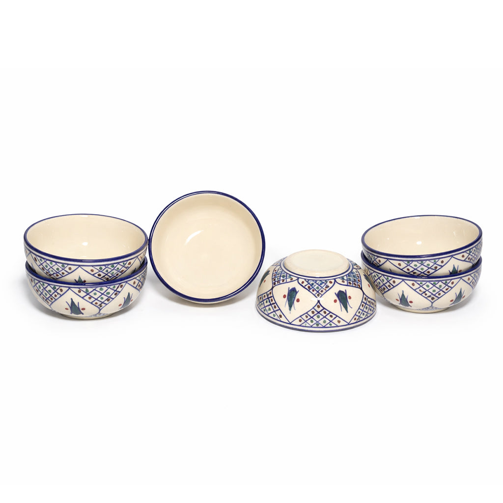 Dinner Bowls Set of 6 | Multicolor Print | 220 ml