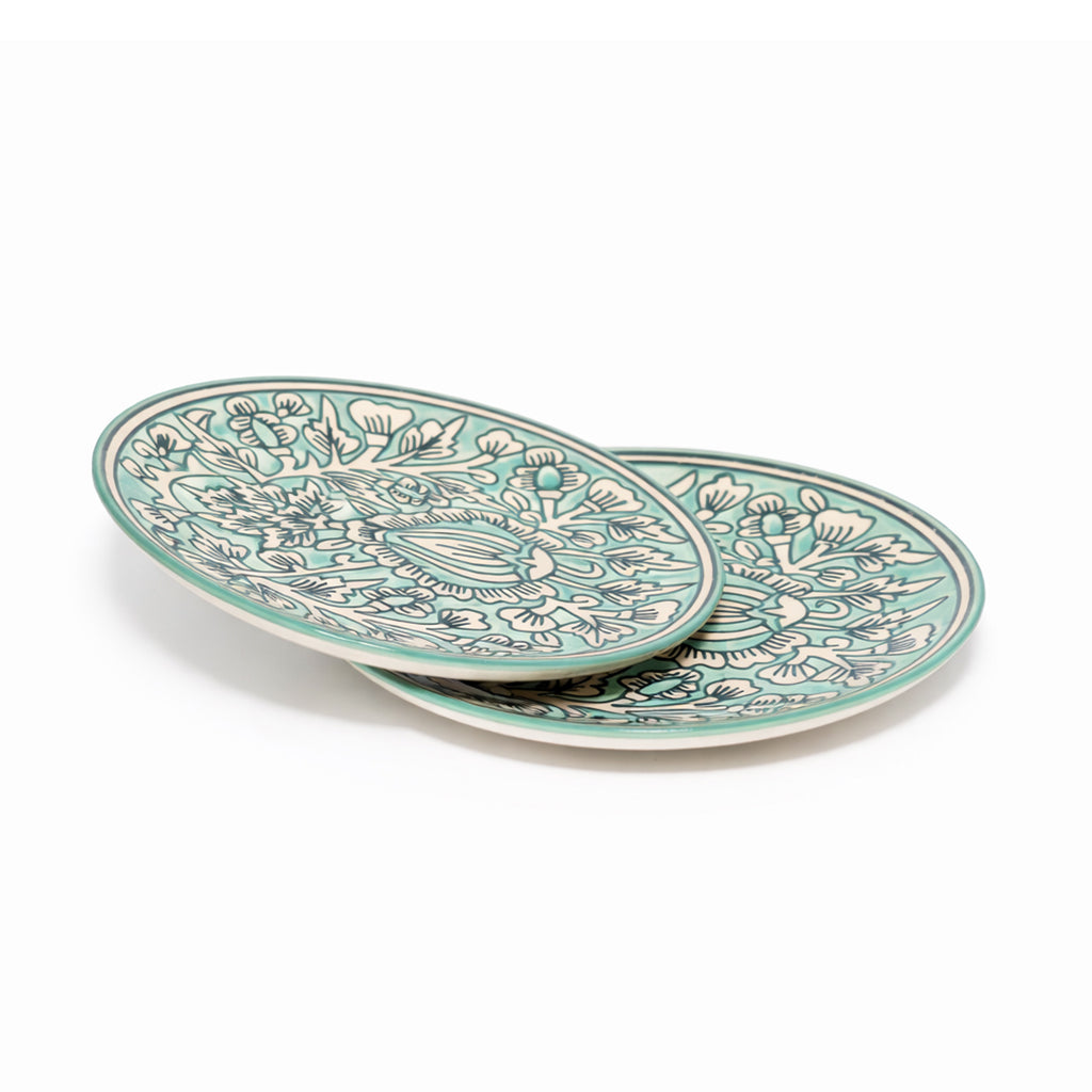 Quarter Serving Plate Set of 2 | Multicolour