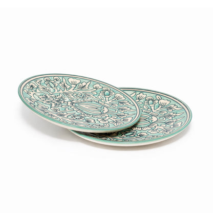 Quarter Serving Plate Set of 2 | Multicolour