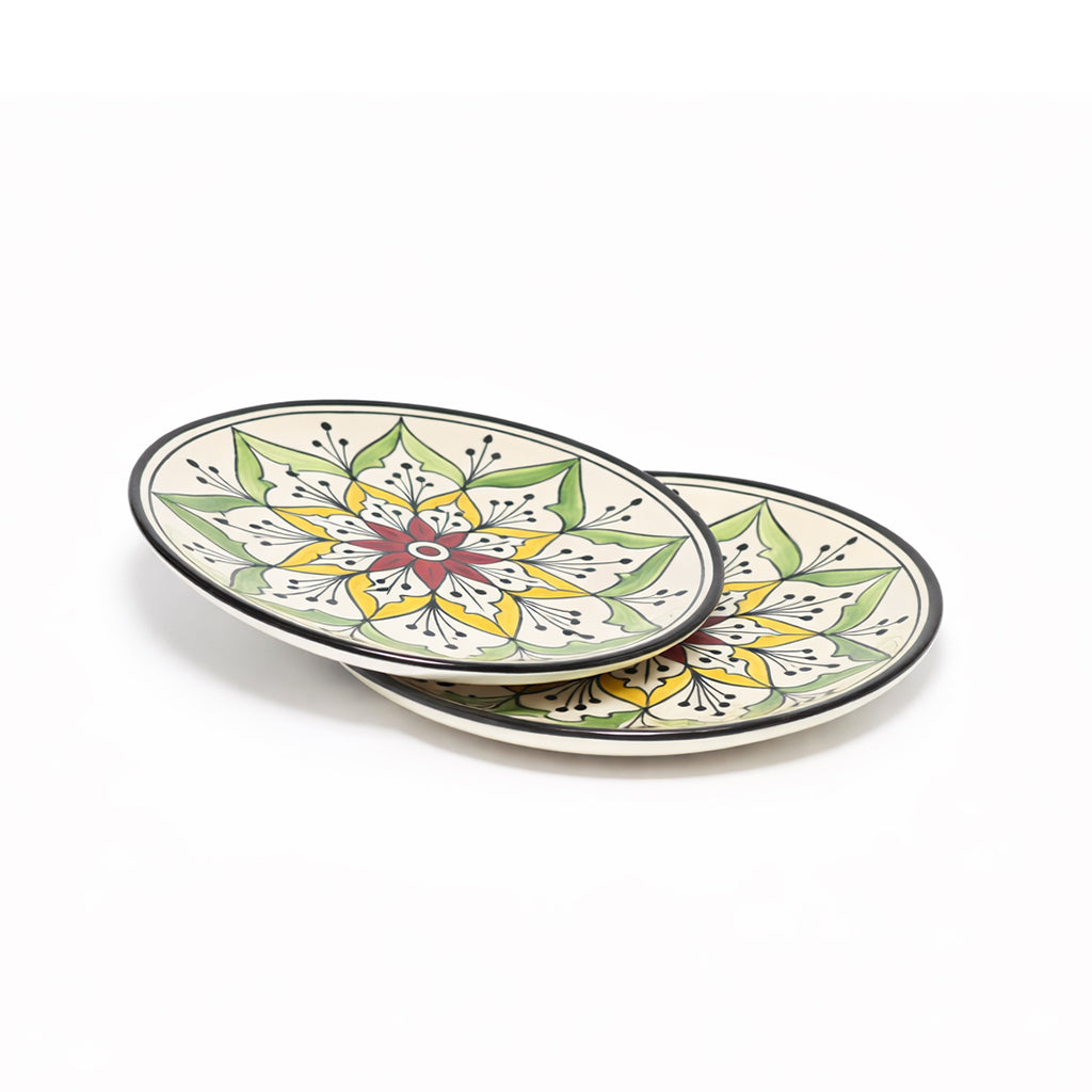 Quarter Serving Plate Set of 2 | Multicolour