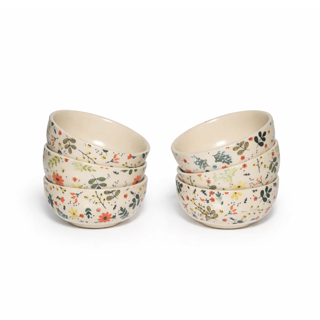 Dinner Bowls Set of 6 | Multicolor Print | 220 ml