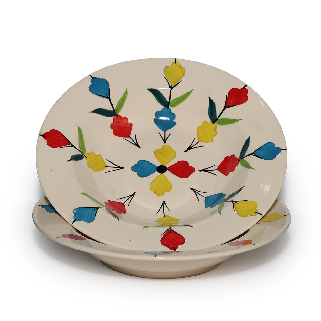 Pasta Plate Set of 2| Multicolour | 450 ml each