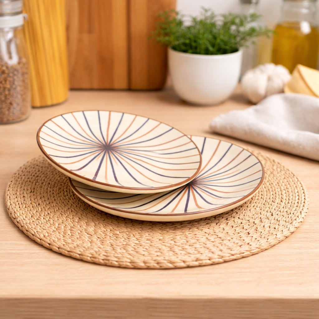 Quarter Serving Plate Set of 2 | Multicolour