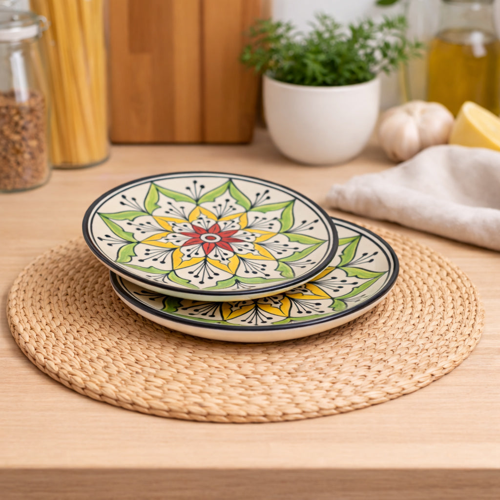 Quarter Serving Plate Set of 2 | Multicolour