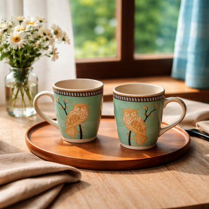 Milk Coffee Mugs Set of 2 | Multicolor | 300 ml