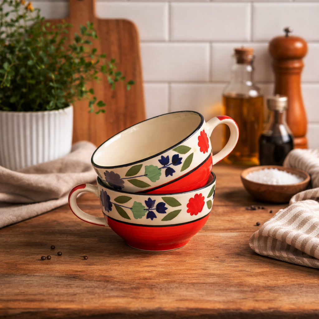 Soup Bowls Set of 2| Multicolour | 400 ml