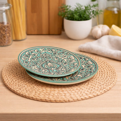 Quarter Serving Plate Set of 2 | Multicolour