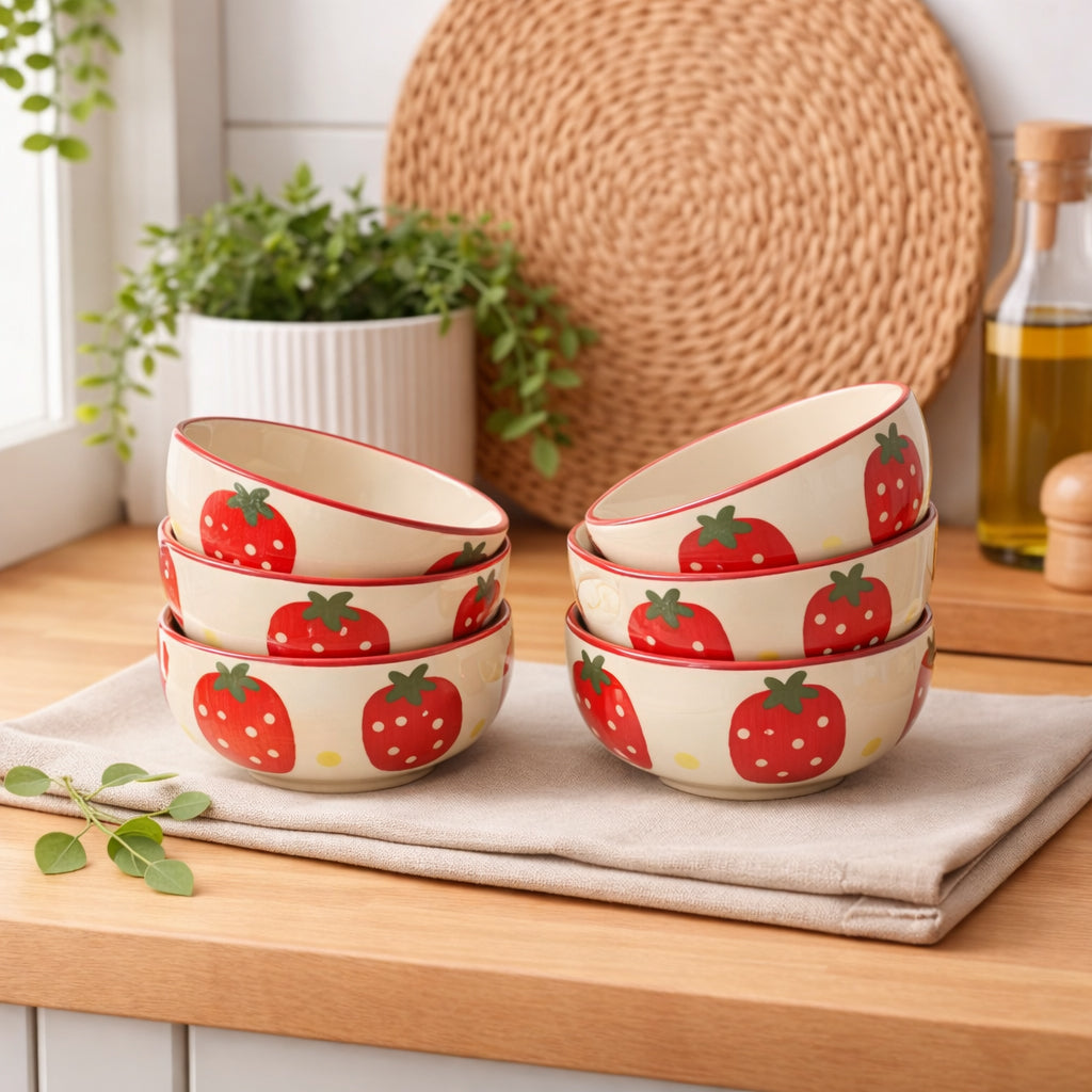 Dinner Bowls Set of 6 | Multicolor Print | 220 ml