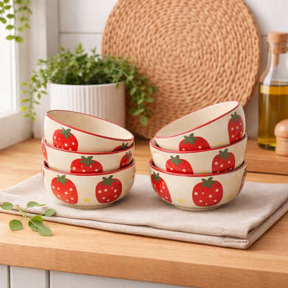 Dinner Bowls Set of 6 | Multicolor Print | 220 ml
