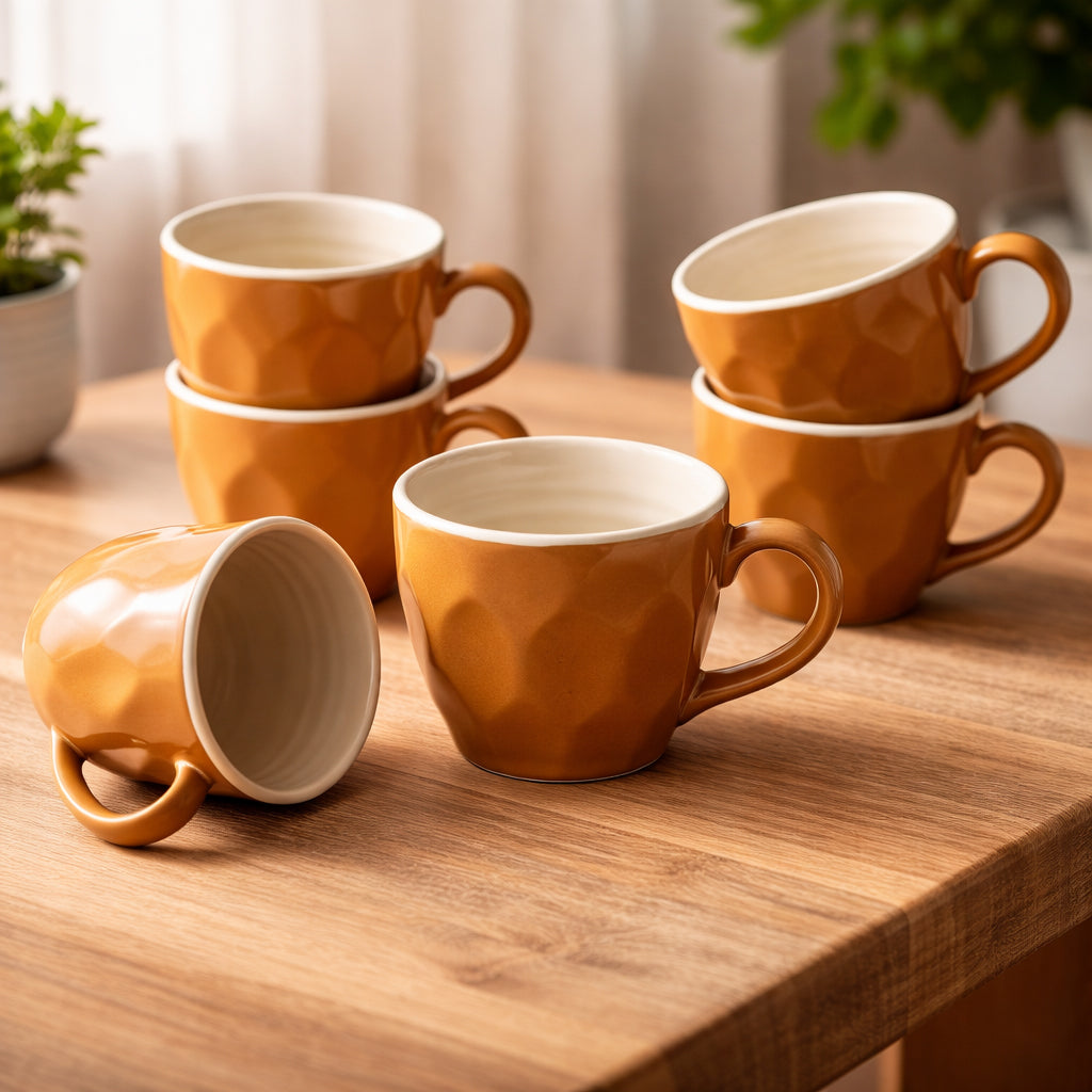 Coffee Mugs Set of 6 | Multicolour | 220ml