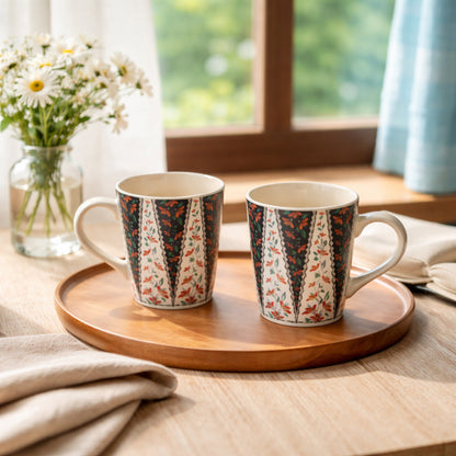 Coffee, Milk Mugs Set of 2 | Multicolor | 300 ml.