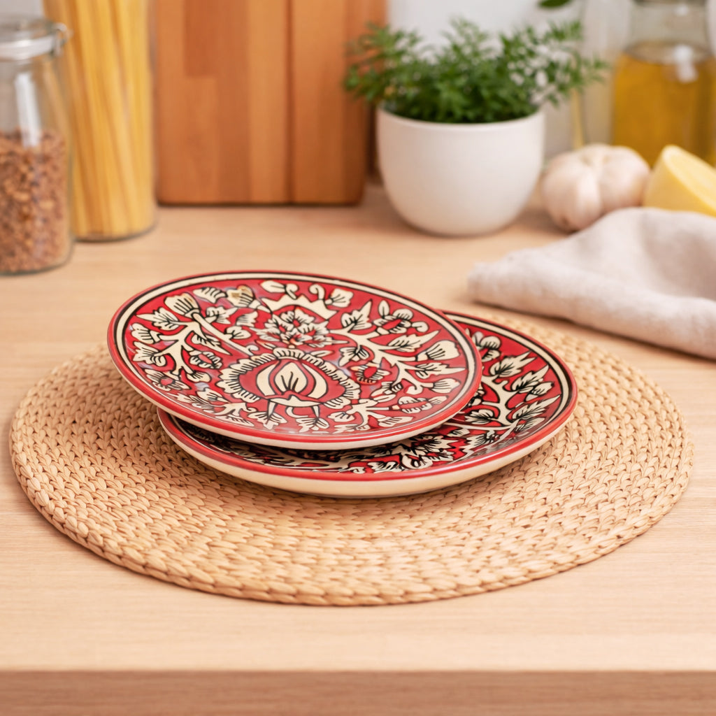 Quarter Serving Plate Set of 2 | Multicolour