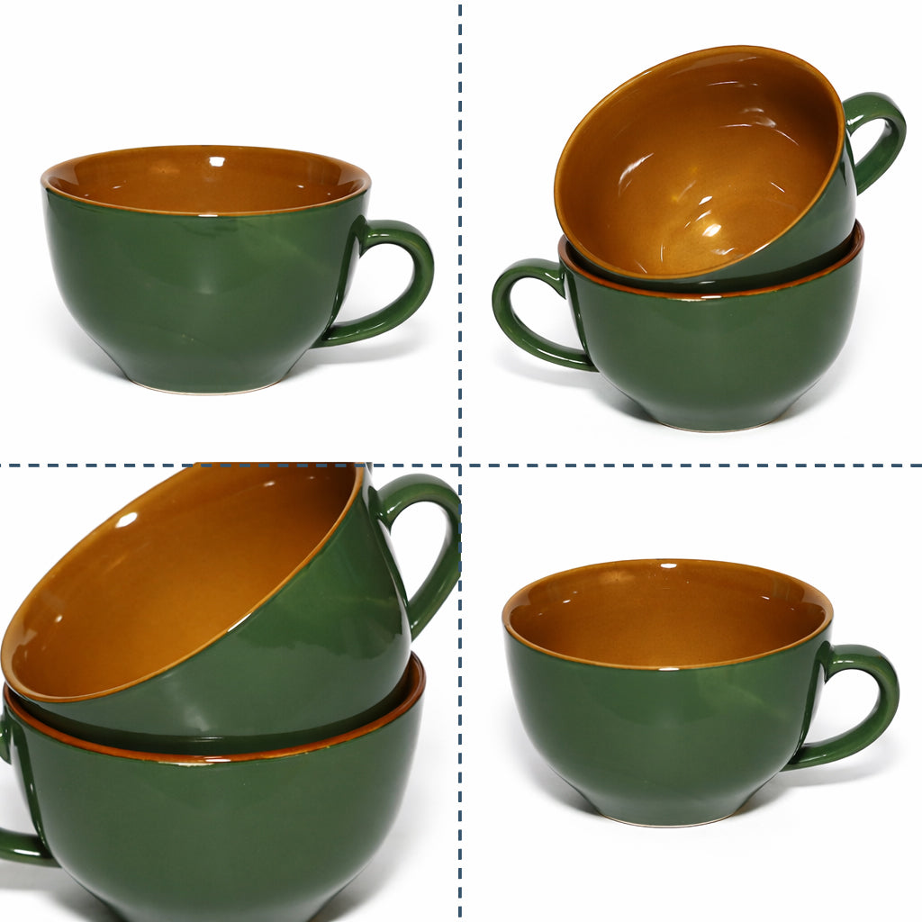 Soup Bowls with Handle Set of 2 |400 ml