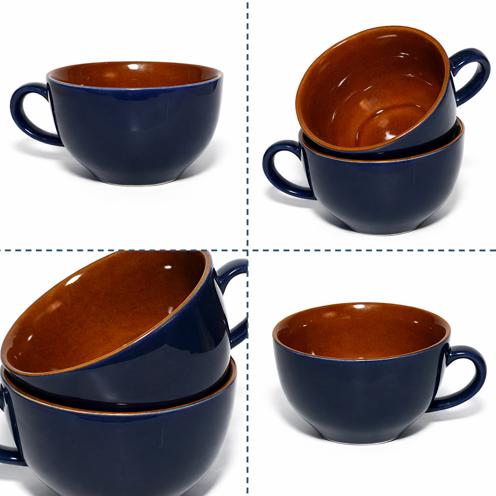 Soup Bowls with Handle Set of 2 |400 ml
