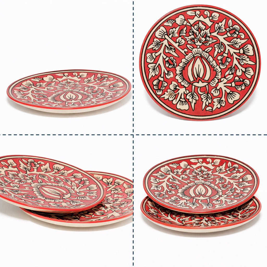 Quarter Serving Plate Set of 2 | Multicolour