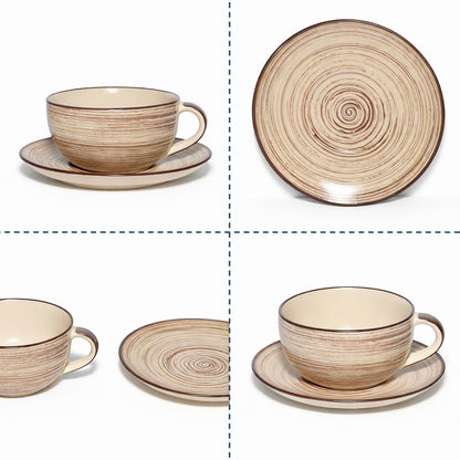 Coffee Mug Saucer Set | Baze - Brown | 200 ml