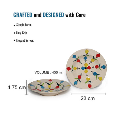 Pasta Plate Set of 2| Multicolour | 450 ml each