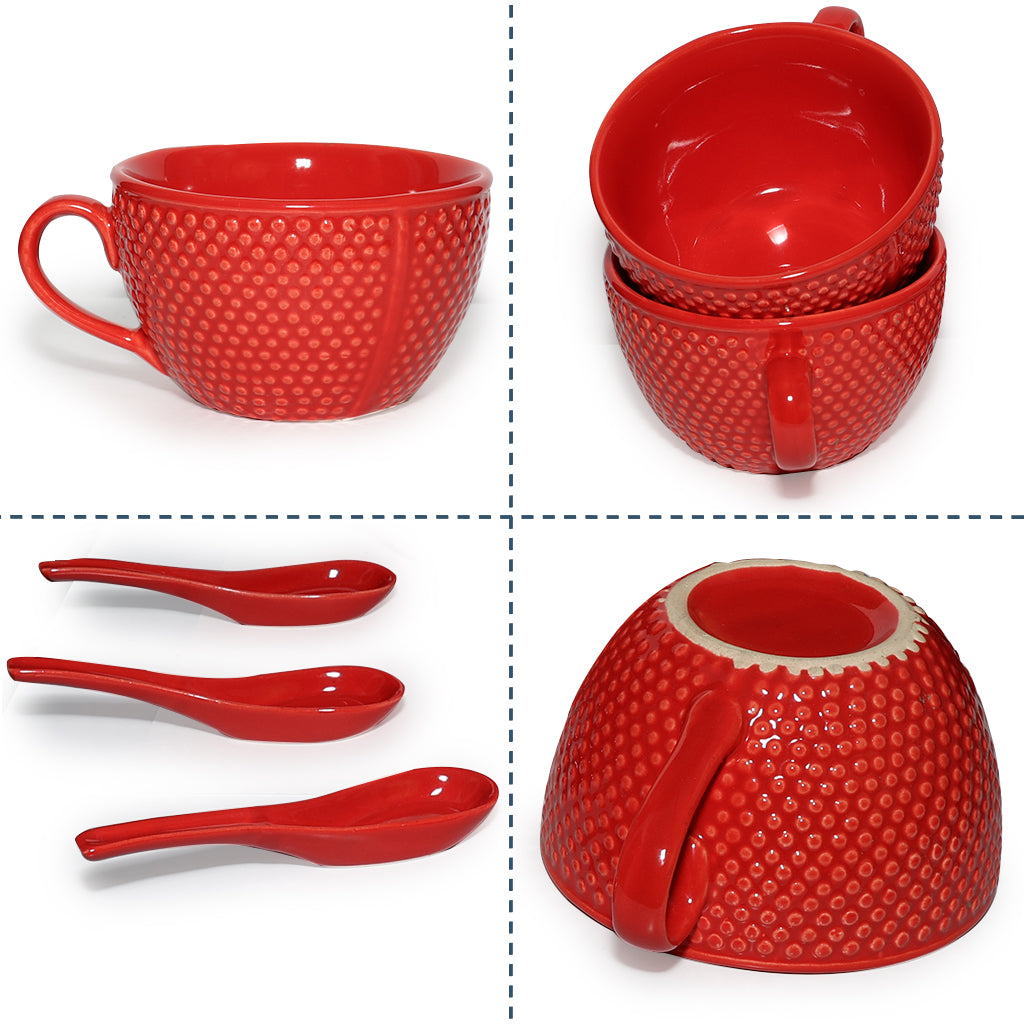 Soup Bowls with Spoons Sets | 350 ml