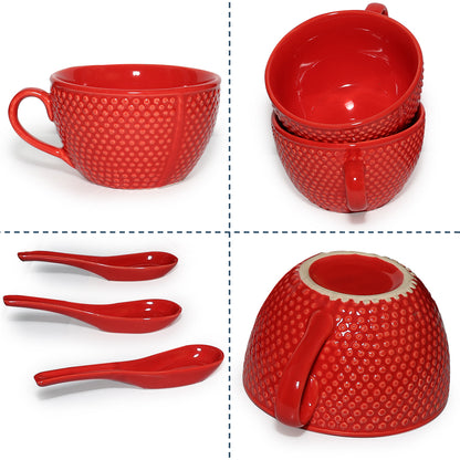Soup Bowls with Spoons Sets | 350 ml