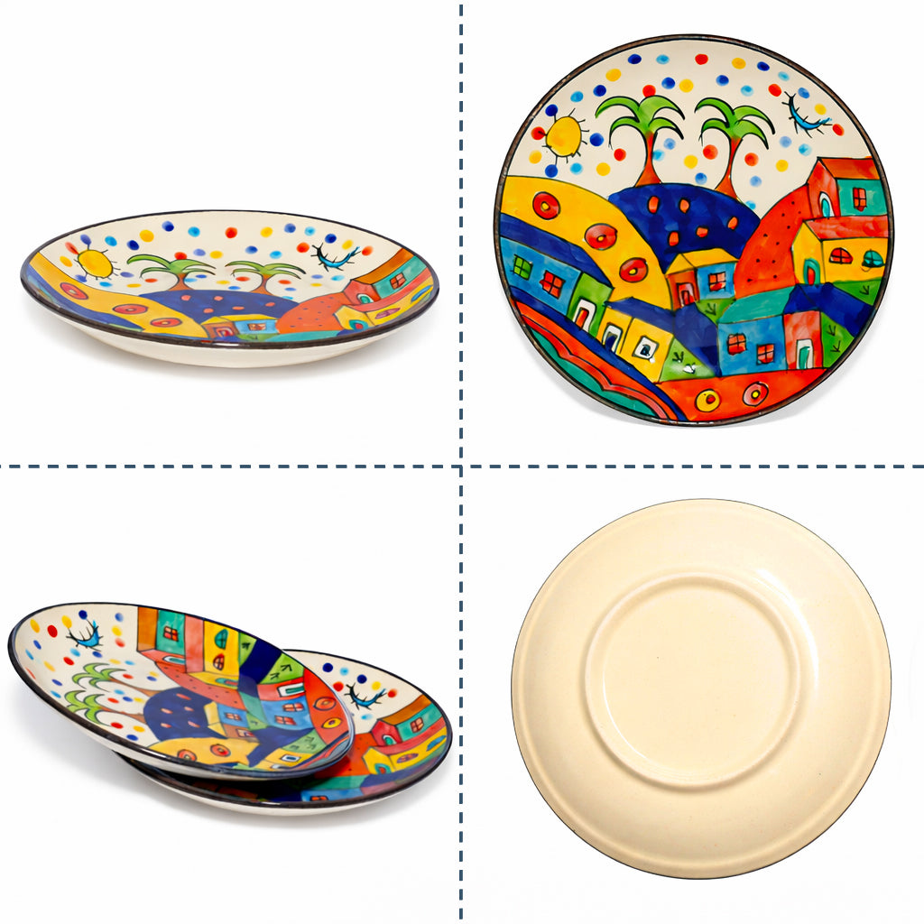 Quarter Serving Plate Set | Hand Painted