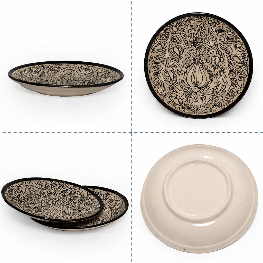 Quarter Serving Plate Set | Hand Painted