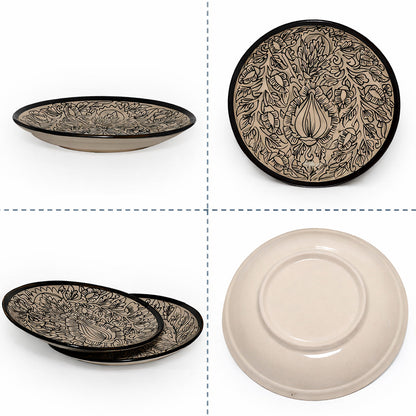 Quarter Serving Plate Set | Hand Painted