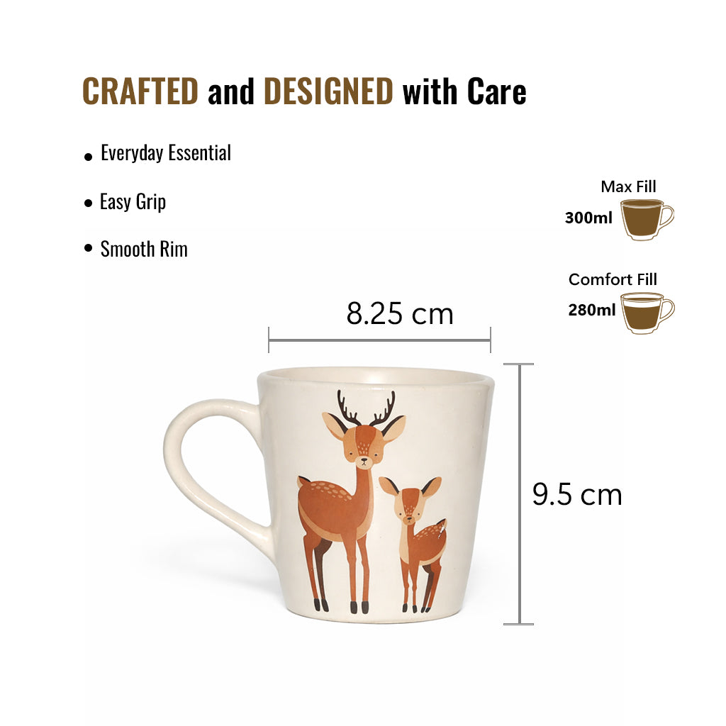 Coffee, Milk Mugs Set of 2 | Multicolor | 300 ml.