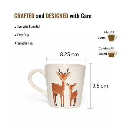 Coffee, Milk Mugs Set of 2 | Multicolor | 300 ml.
