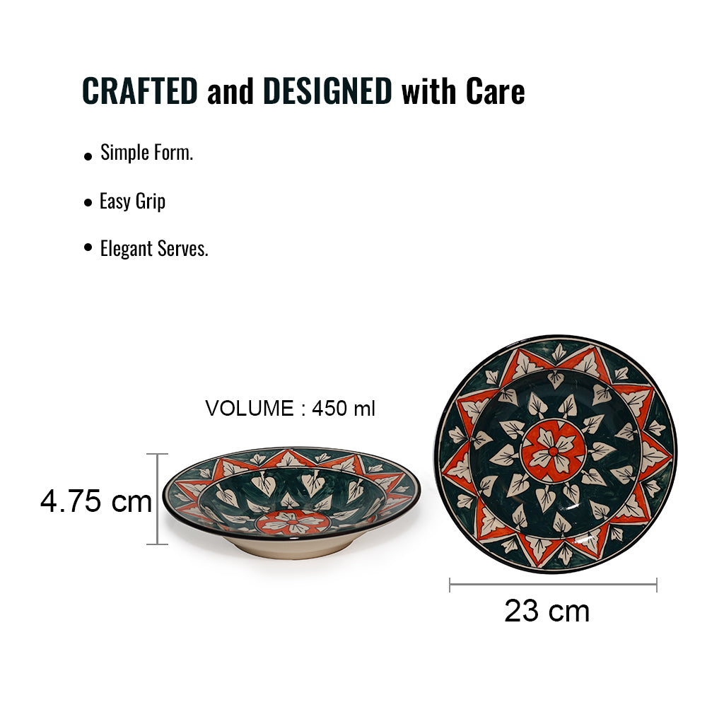 Pasta Plate Set of 2| Multicolour | 450 ml each