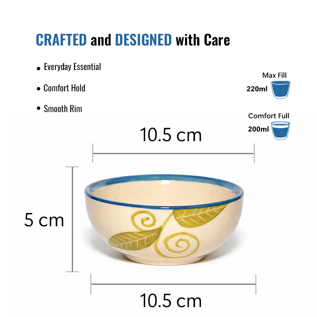 Dinner Bowls Set of 6 | Multicolor Print | 220 ml